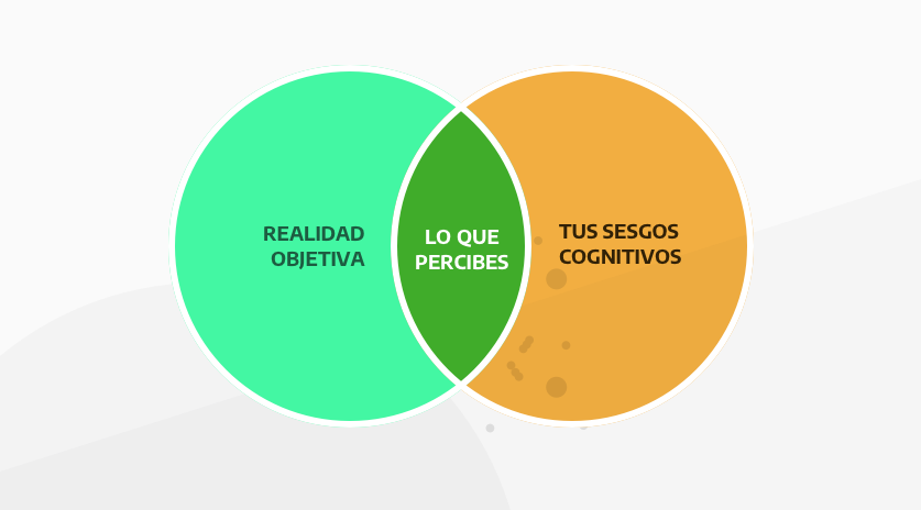 Gráfico de lo que percibes VS la realidad objetiva