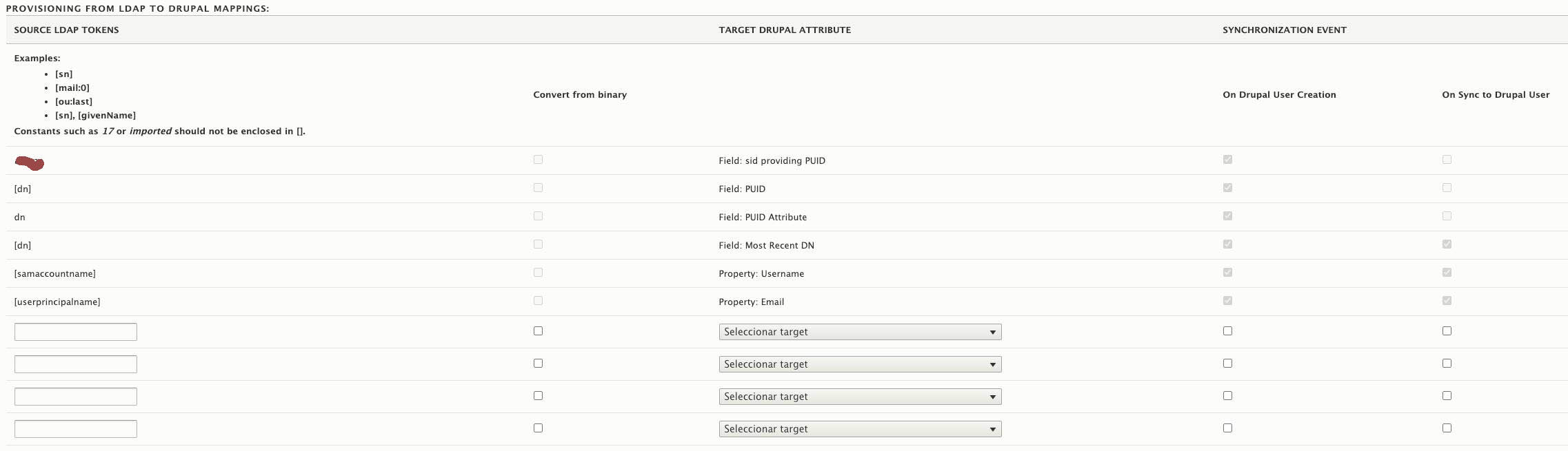 User mapping